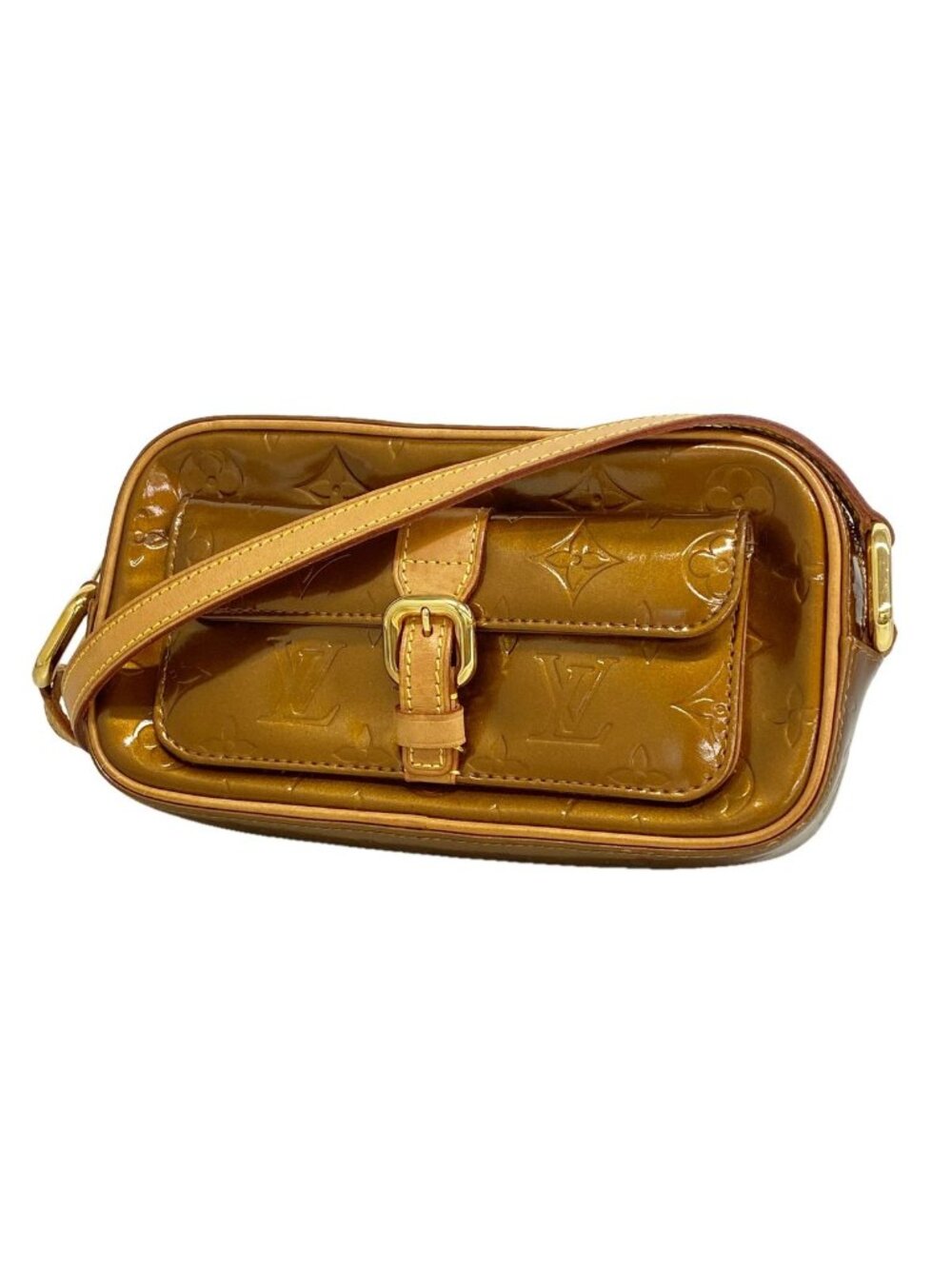 Louis Vuitton Shoulder Bag Vernis Christie MM Blanc
